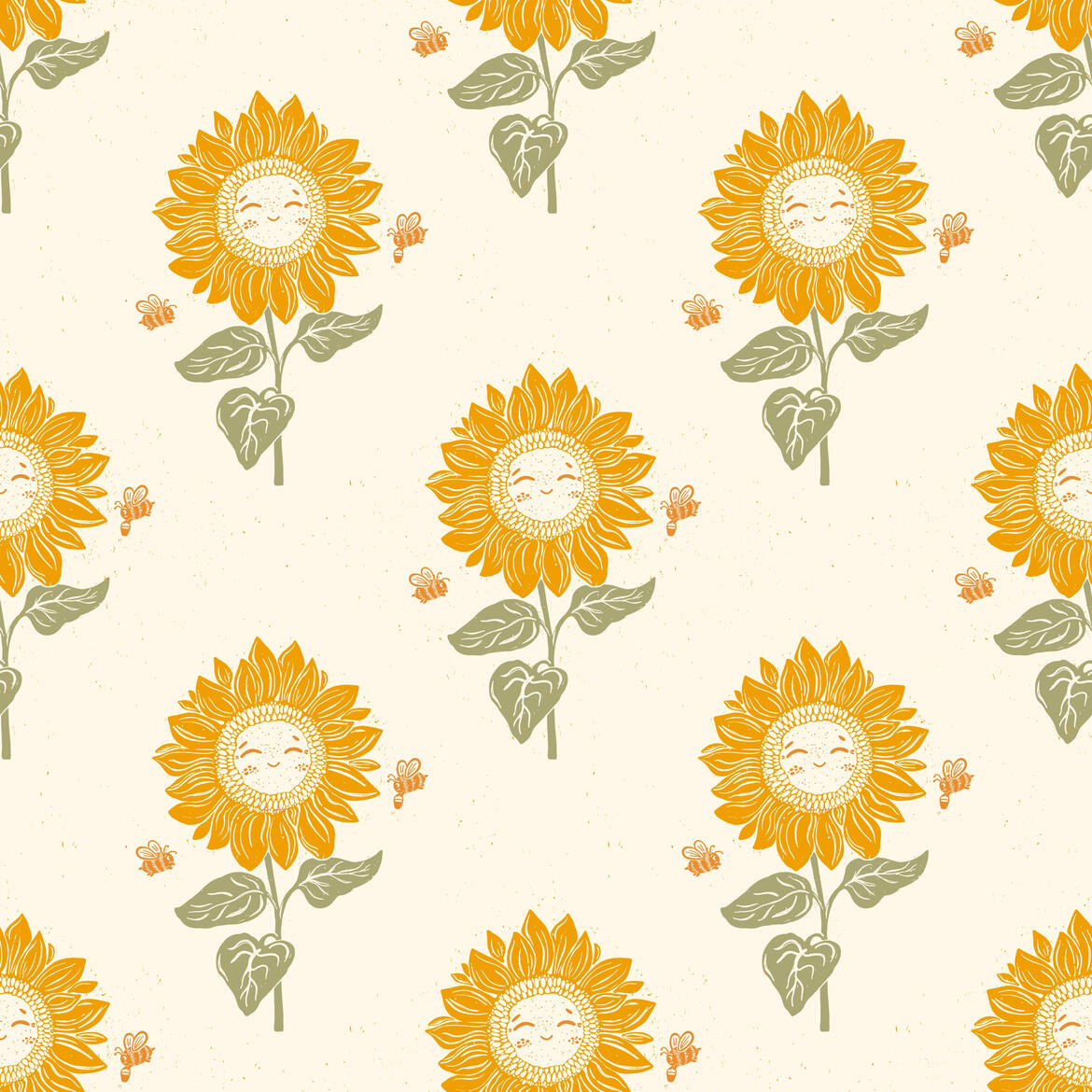 Block print Sunflowers Block print Sunflowers